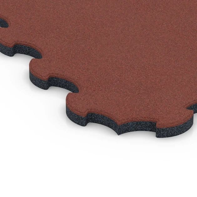 Detailaufnahme der Randausprägung von WARCO-Produkt 6392, Stallmatte Puzzle, Format 102,5 x 102,5 x 3 cm | 1,05 m², Farbe Brick red.