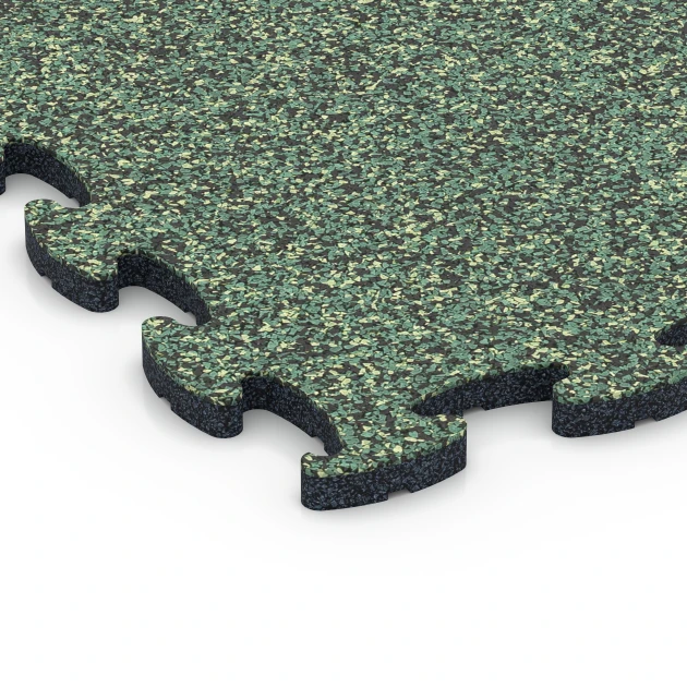 Detailaufnahme der Randausprägung von WARCO-Produkt 6825, Fitness Active Floor System, Format 44,6 x 44,6 x 1,8 cm, Farbe English Lawn.
