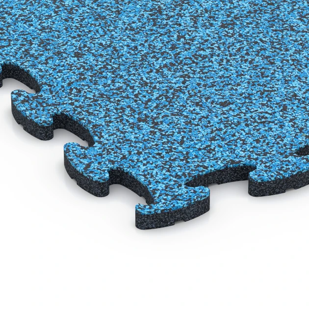 Detailaufnahme der Randausprägung von WARCO-Produkt 6830, Fitness Active Floor System, Format 44,6 x 44,6 x 1,8 cm, Farbe Atlantic.