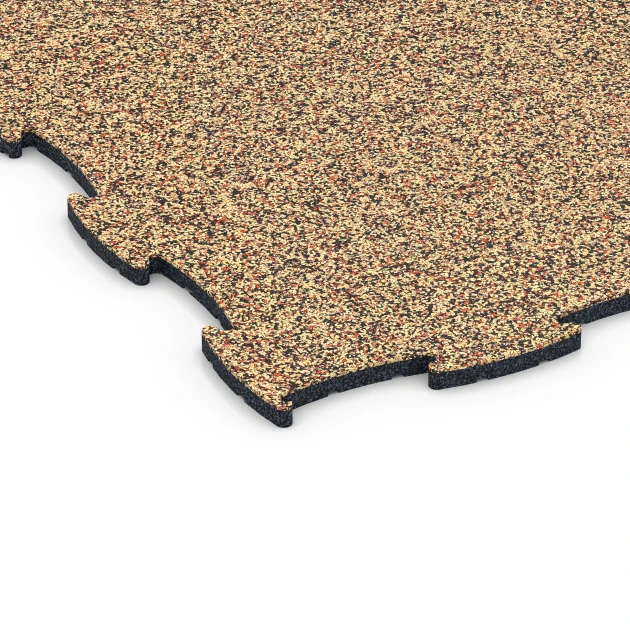 Detailaufnahme der Randausprägung von WARCO-Produkt 6835, Fitness Active Floor System, Format 97,1 x 97,1 × 1,8 cm, Farbe Terracotta.