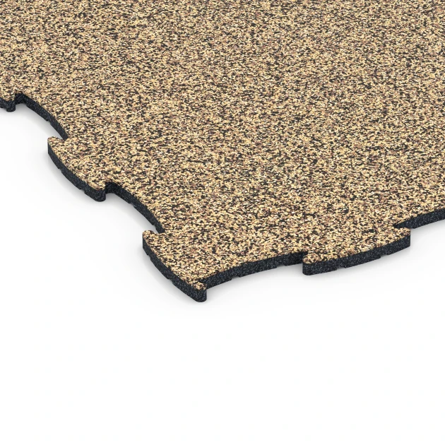 Detailaufnahme der Randausprägung von WARCO-Produkt 6840, Fitness Active Floor System, Format 97,1 x 97,1 × 1,8 cm, Farbe Rattan.