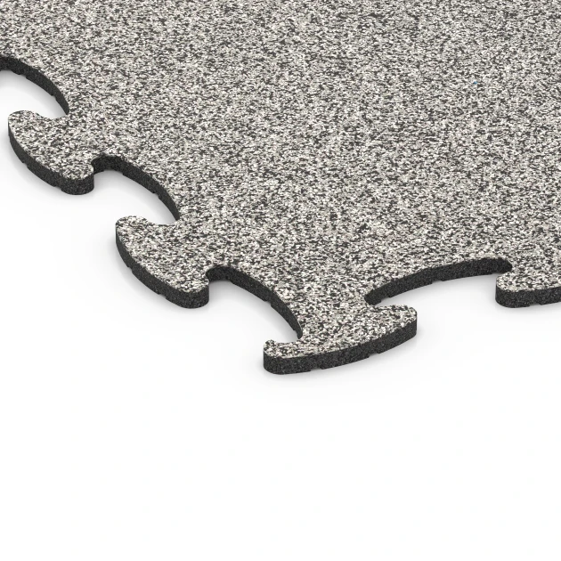 Detailaufnahme der Randausprägung von WARCO-Produkt 6923, Exhibition Click Floor Tile, Format 98 x 98 × 1,8 cm, Farbe Grey Granite.