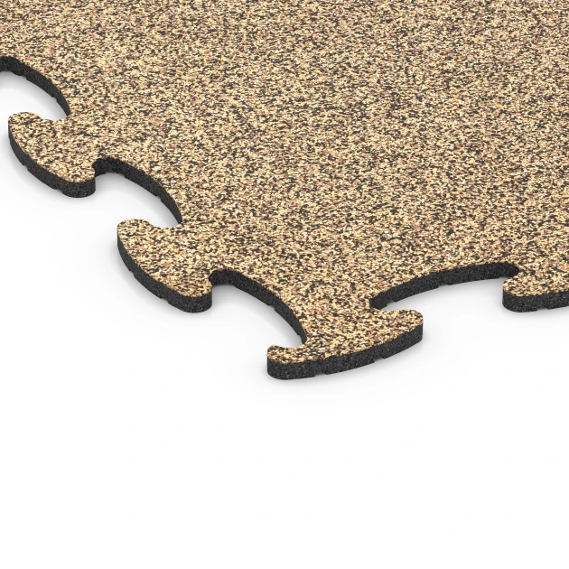 Detailaufnahme der Randausprägung von WARCO-Produkt 6876, Fitness Max Floor System, Format 98 x 98 × 1,8 cm, Farbe Rattan.