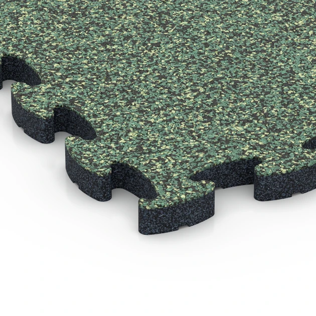 Detailaufnahme der Randausprägung von WARCO-Produkt 6843, Fitness Active Floor System, Format 44,6 x 44,6 × 2,8 cm, Farbe English Lawn.
