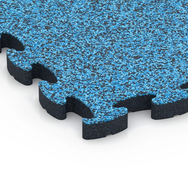 Detailaufnahme der Randausprägung von WARCO-Produkt 6884, Fitness Max Floor System, Format 44,6 x 44,6 × 2,8 cm, Farbe Atlantic.