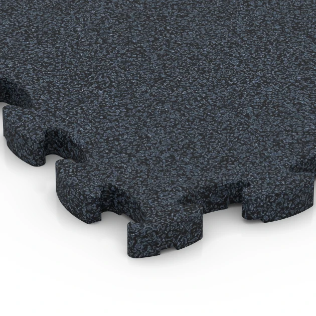 Detailaufnahme der Randausprägung von WARCO-Produkt 6958, Fitness Premium Gym Flooring, Format 28,9 x 28,9 x 1,8 cm, Farbe Anthracite.