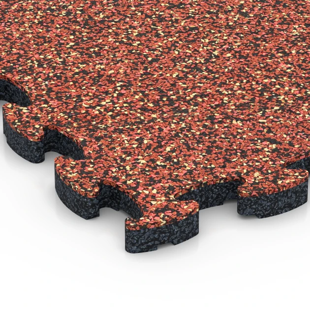 Detailaufnahme der Randausprägung von WARCO-Produkt 6818, Stone Carpet Click Tile, Format 28,9 x 28,9 x 1,8 cm, Farbe Embers.
