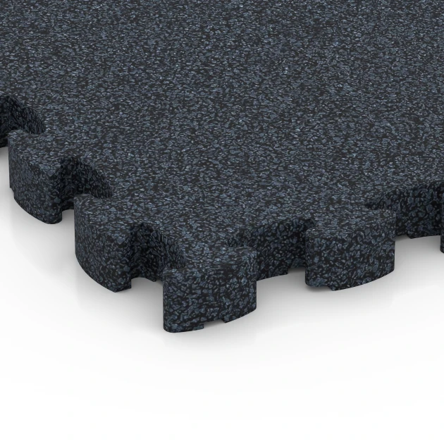 Detailaufnahme der Randausprägung von WARCO-Produkt 6959, Fitness Premium Gym Flooring, Format 28,9 x 28,9 x 2,8 cm, Farbe Anthracite.