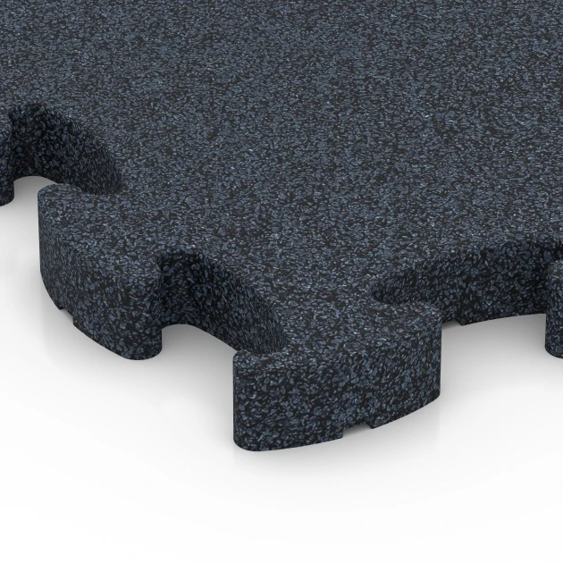 Detailaufnahme der Randausprägung von WARCO-Produkt 6961, Fitness Premium Gym Flooring, Format 45,9 x 45,9 x 2,8 cm, Farbe Anthracite.