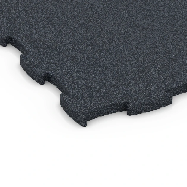 Detailaufnahme der Randausprägung von WARCO-Produkt 6963, Fitness Premium Gym Flooring, Format 99 x 99 x 2,8 cm, Farbe Anthracite.