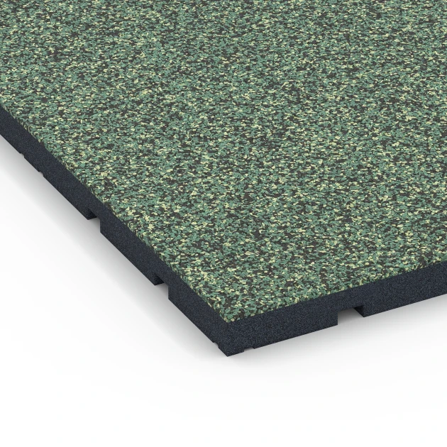 Detailaufnahme der Randausprägung von WARCO-Produkt 7134, Outdoor Gym Flooring, Format 60 x 60 x 3 cm | 0,36 m², Farbe English lawn.