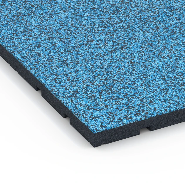 Detailaufnahme der Randausprägung von WARCO-Produkt 7139, Outdoor Gym Flooring, Format 60 x 60 x 3 cm | 0,36 m², Farbe Atlantic.
