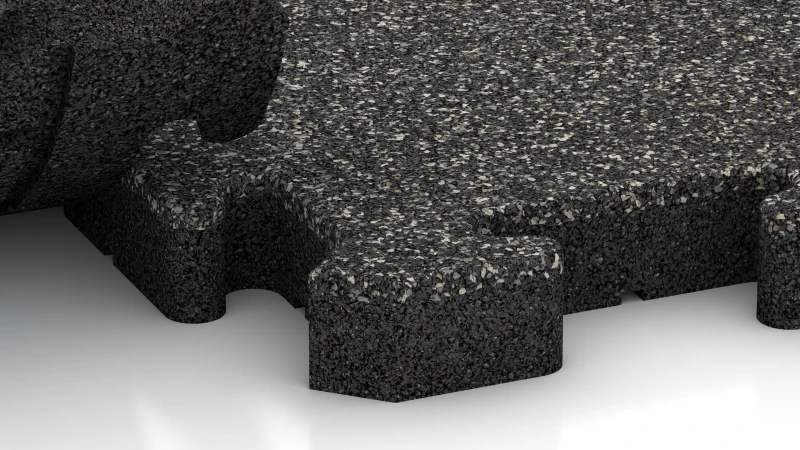 Jigsaw interlock with slight rounded bevel