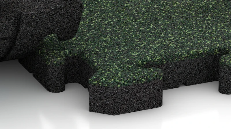 Jigsaw interlock with slight rounded bevel