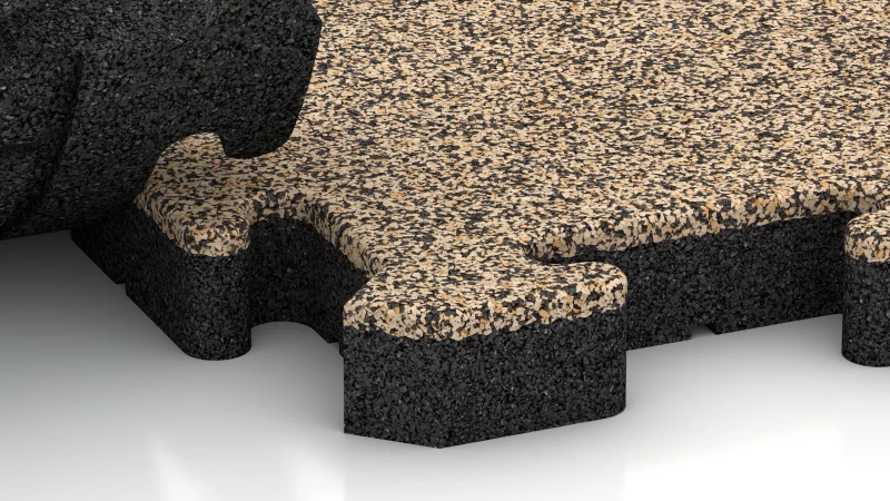 Jigsaw interlock with slight rounded bevel