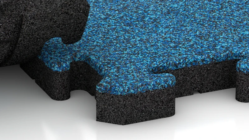 Jigsaw interlock with slight rounded bevel