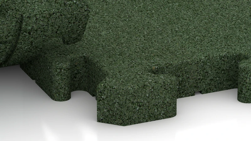 Interlocking puzzle joint with gently rounded bevel