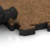 Großaufnahme vom Verbindungssystem von WARCO-Boden 4045 - Dog floor tile im Farbdesign Terra Cotta. Abmessungen 1000 x 1000 x 40 mm.