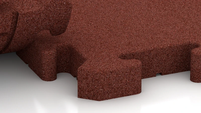 Jigsaw interlock with slight rounded bevel