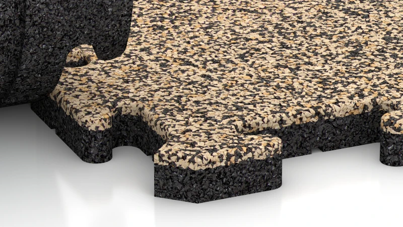 Interlocking puzzle joint with gently rounded bevel