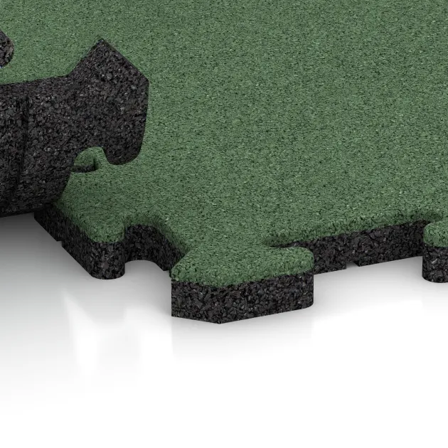 Großaufnahme vom Verbindungssystem von WARCO-Boden 5240 - Outdoor click tile im Farbdesign Pale Green. Abmessungen 500 x 500 x 30 mm.
