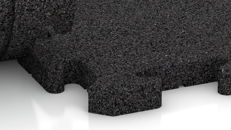 Interlocking puzzle joint with gently rounded bevel