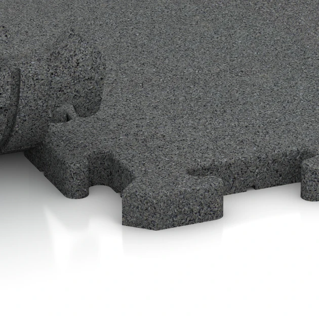 Großaufnahme vom Verbindungssystem von WARCO-Boden 3357 - Dog floor tile im Farbdesign Slate grey. Abmessungen 100 x 100 x 3 cm | 1,00 m².