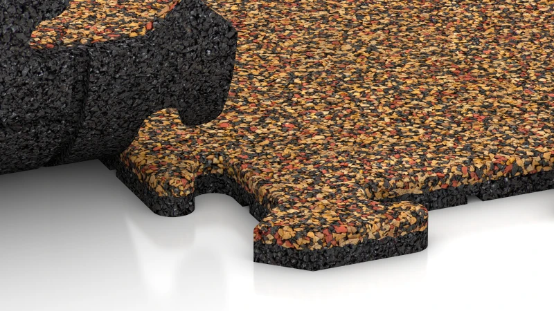 Jigsaw interlock with slight rounded bevel