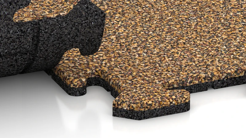 Jigsaw interlock with slight rounded bevel