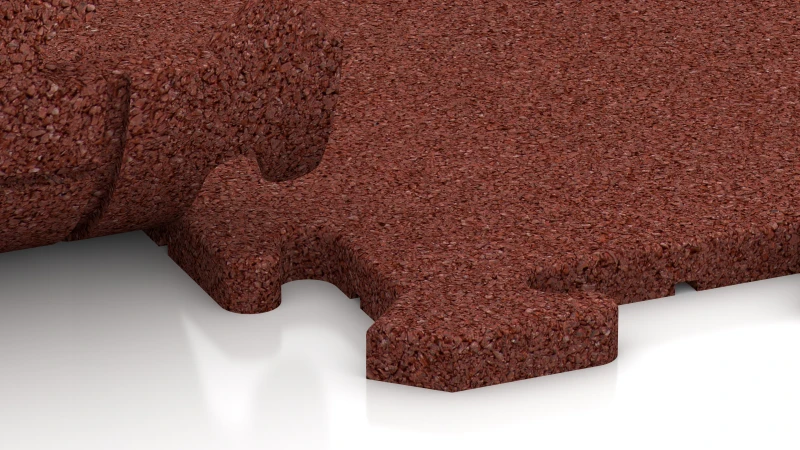 Jigsaw interlock with slight rounded bevel