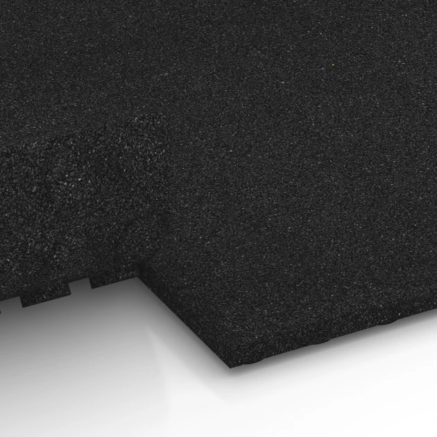 Großaufnahme vom Verbindungssystem von WARCO-Boden 6644 - Stallplatte im Farbdesign Anthracite. Abmessungen 100 x 50 x 3 cm.