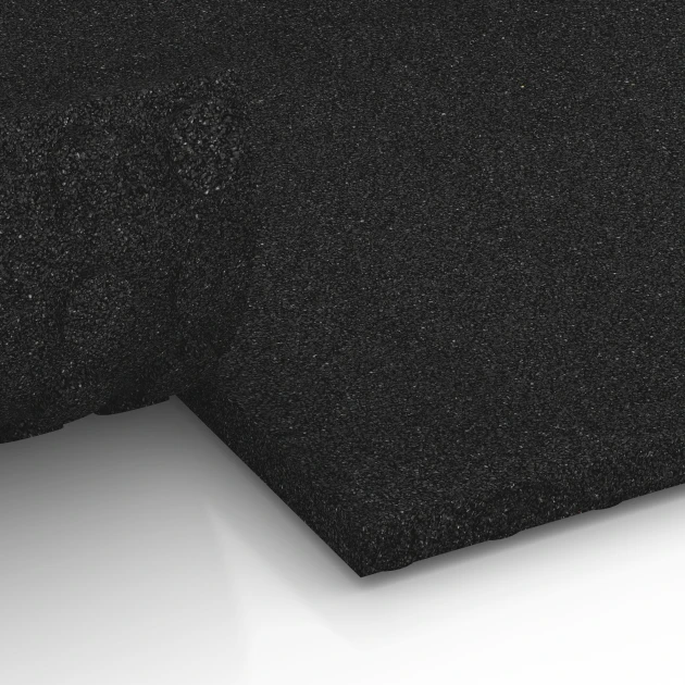 Großaufnahme vom Verbindungssystem von WARCO-Boden 6646 - Stallplatte im Farbdesign Anthracite. Abmessungen 100 x 50 x 4 cm.