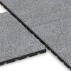 Großaufnahme vom Verbindungssystem von WARCO-Boden 5475 - Terrace tile 3 cm im Farbdesign Grey Melange. Abmessungen 500 x 500 x 30 mm.