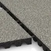 Großaufnahme vom Verbindungssystem von WARCO-Boden 5350 - Playground safety tile im Farbdesign Light Granite. Abmessungen 500 x 500 x 50 mm.