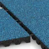 Großaufnahme vom Verbindungssystem von WARCO-Boden 5583 - Playground Safety Tile 5 cm - EN 1177 ≤ 145 cm im Farbdesign Atlantic. Abmessungen 500 x 500 x 50 mm.