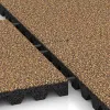 Großaufnahme vom Verbindungssystem von WARCO-Boden 5586 - Playground Safety Tile 5 cm - EN 1177 ≤ 145 cm im Farbdesign Rattan Lounge. Abmessungen 500 x 500 x 50 mm.