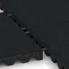 Großaufnahme vom Verbindungssystem von WARCO-Boden 5567 - Playground Safety Tile 5 cm - EN 1177 ≤ 145 cm im Farbdesign Iron Grey. Abmessungen 500 x 500 x 50 mm.
