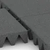 Großaufnahme vom Verbindungssystem von WARCO-Boden 5626 - Playground Safety Tile 10 cm - EN 1177 ≤ 300 cm im Farbdesign Slate grey. Abmessungen 500 x 500 x 100 mm.