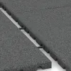 Großaufnahme vom Verbindungssystem von WARCO-Boden 0759 - Playground safety mat im Farbdesign Slate grey. Abmessungen 1000 x 1000 x 30 mm.