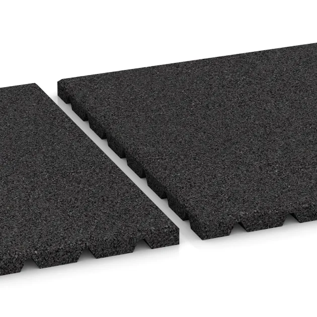 Großaufnahme vom Verbindungssystem von WARCO-Boden 0532 - Balcony decking tile 2.5 cm im Farbdesign Anthracite. Abmessungen 500 x 500 x 25 mm.