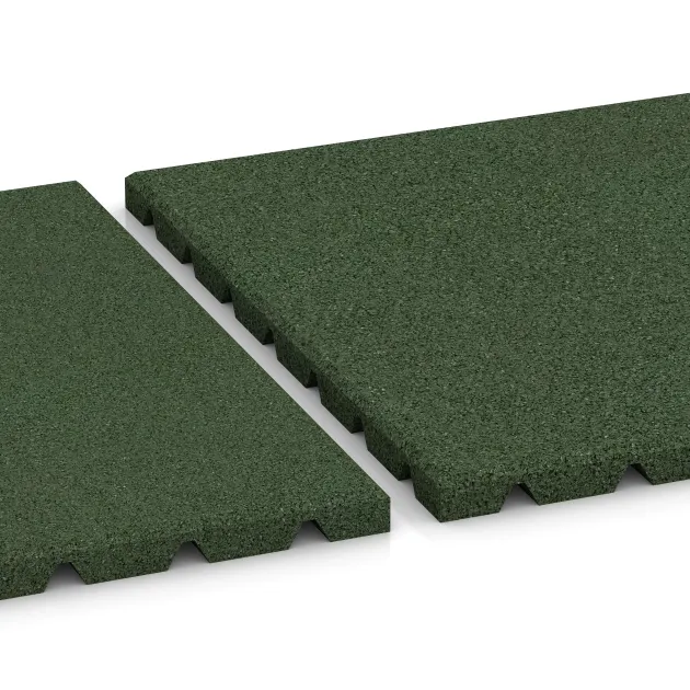 Großaufnahme vom Verbindungssystem von WARCO-Boden 0534 - Balcony decking tile 2.5 cm im Farbdesign Grass Green. Abmessungen 500 x 500 x 25 mm.