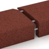 Großaufnahme vom Verbindungssystem von WARCO-Boden 2606 - Rubber Edge Liner im Farbdesign Brick red. Abmessungen 100 × 40 cm | 5/15 cm.
