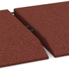 Großaufnahme vom Verbindungssystem von WARCO-Boden 0438 - Edge tile (one chamfered side) im Farbdesign Brick red. Abmessungen 500 x 500 x 50 mm.