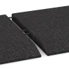 Großaufnahme vom Verbindungssystem von WARCO-Boden 0473 - Corner tile (two chamfered sides) im Farbdesign Anthracite. Abmessungen 500 x 500 x 40 mm.