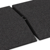Großaufnahme vom Verbindungssystem von WARCO-Boden 0503 - Corner tile (two chamfered sides) im Farbdesign Anthracite. Abmessungen 500 x 500 x 100 mm.