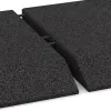 Großaufnahme vom Verbindungssystem von WARCO-Boden 0491 - Corner tile (two chamfered sides) im Farbdesign Anthracite. Abmessungen 500 x 500 x 65 mm.