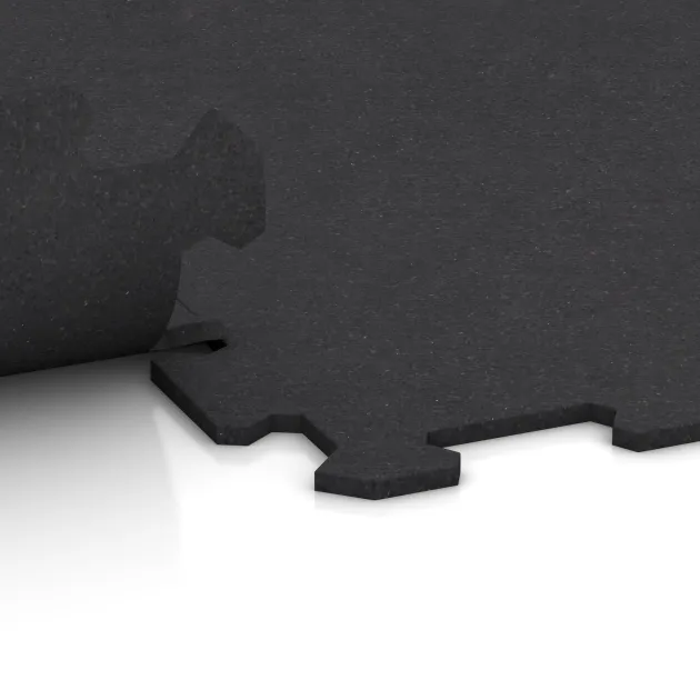Großaufnahme vom Verbindungssystem von WARCO-Boden 1048 - Stair covering im Farbdesign Matte Anthracite. Abmessungen 970 x 970 x 8 mm.