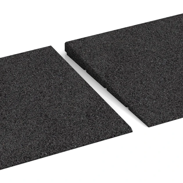 Großaufnahme vom Verbindungssystem von WARCO-Boden 2308 - Transition ramp 75 cm im Farbdesign Anthracite. Abmessungen 75 x 30 cm | 8 < 25 mm.