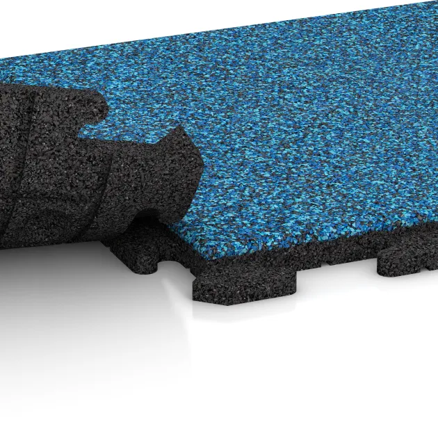 Großaufnahme vom Verbindungssystem von WARCO-Boden 5783 - Event Floor im Farbdesign Atlantic. Abmessungen 500 x 500 x 30 mm.