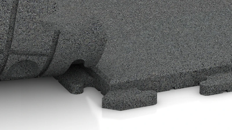 Hidden jigsaw interlock with rounded bevel